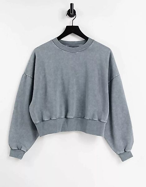 ASOS DESIGN – Oversize-Sweatshirt in verwaschenem Grau günstig online kaufen