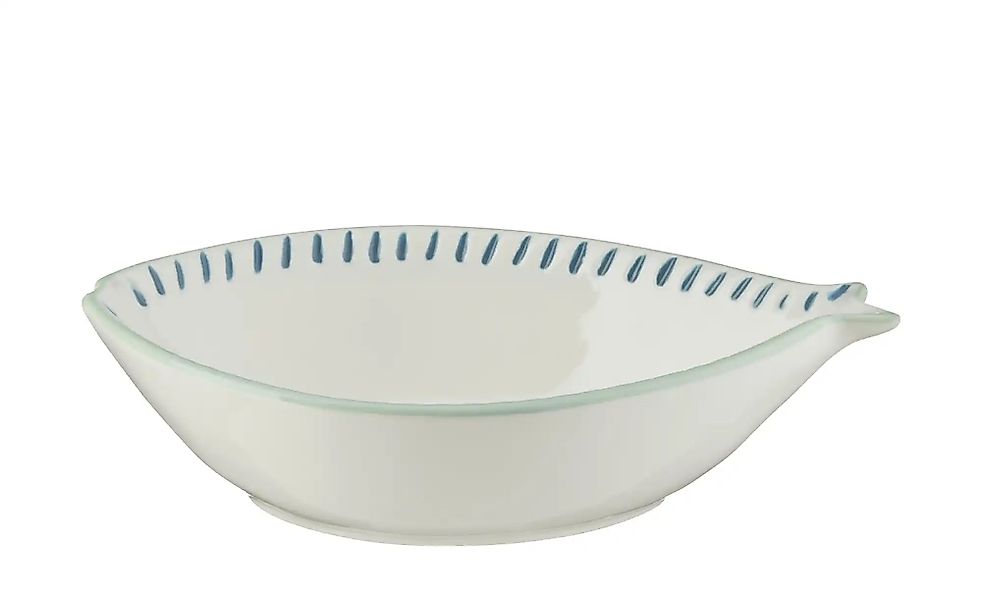 HOME STORY Deko Schale Fisch   ¦ weiß ¦ Steinzeug ¦ Maße (cm): B: 12,3 H: 5 günstig online kaufen