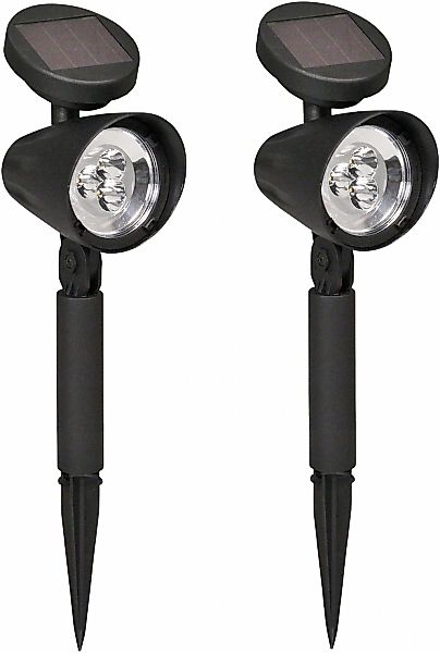 LUXFORM Gartenstrahler "Solar-Gartenleuchten - Lazise - 2 Stück - Schwarz" günstig online kaufen