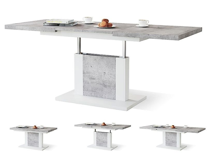 designimpex Couchtisch Design Orion stufenlos höhenverstellbar günstig online kaufen
