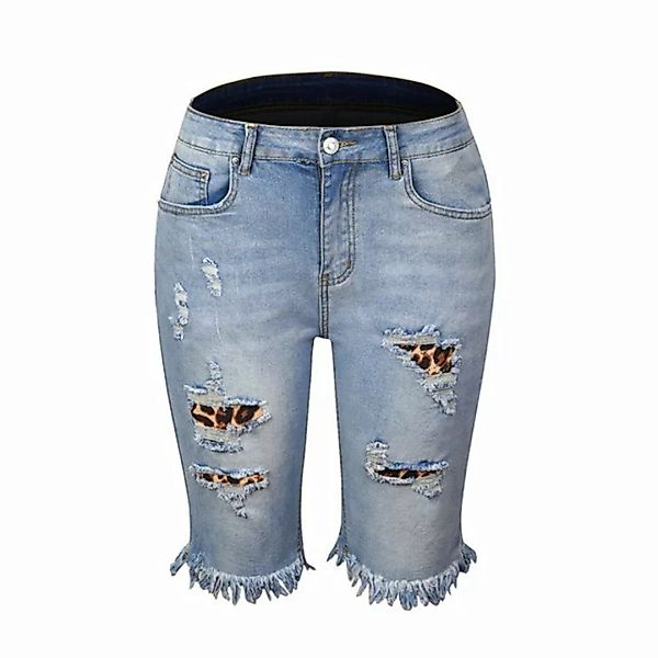 AFAZ New Trading UG Loose-fit-Jeans Sommerliche Damen-Jeansshorts mit Leopa günstig online kaufen