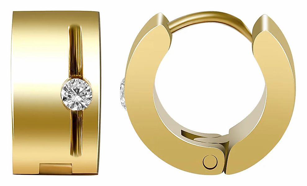 Adelia´s Klappcreolen "Damen Ohrringe – Klappcreole aus Edelstahl mit Stras günstig online kaufen