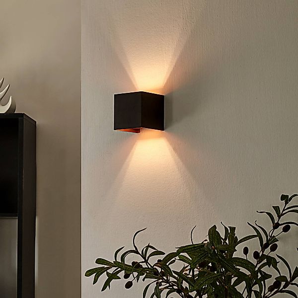 Arcchio Wandleuchte Zuzana, eckig, schwarz-gold, G9, 10 cm günstig online kaufen