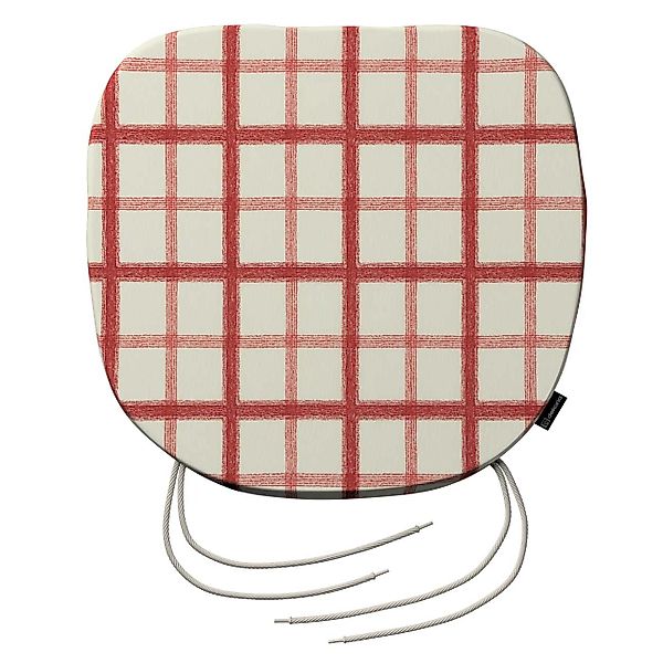 Stuhlkissen Marcus mit Bindeschnur, rot-creme, 40 x 37 x 2,5 cm, Avinon (13 günstig online kaufen