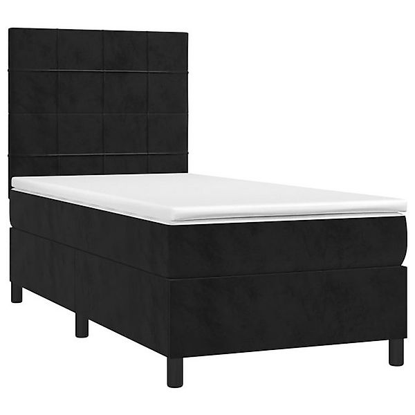 vidaXL Bett Boxspringbett mit Matratze & LED Schwarz 90x190 cm Samt günstig online kaufen