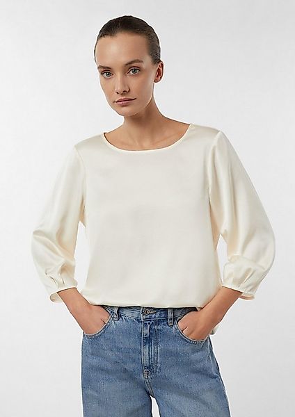 comma Kurzarmbluse Bluse Satinbluse mit 3/4-Ärmeln günstig online kaufen