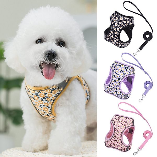 BYSURE Hunde-Geschirr, Polyester, Hundegeschirr mit Leine günstig online kaufen