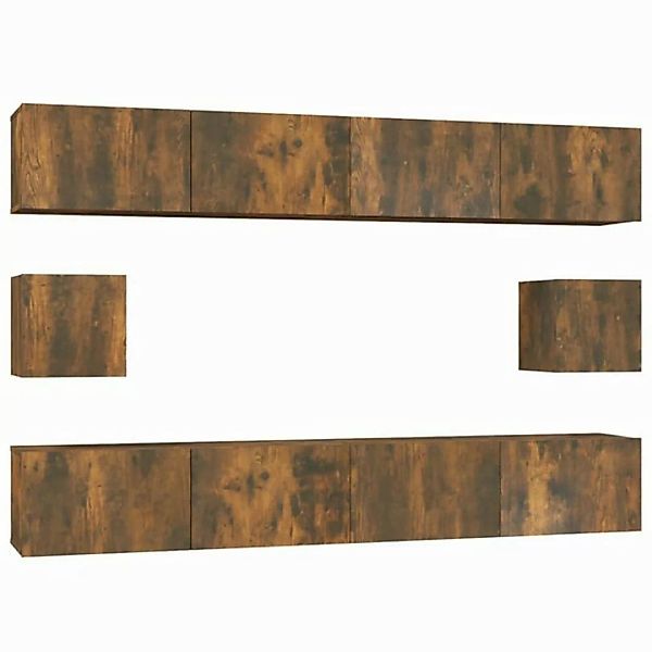 furnicato TV-Schrank 6-tlg. TV-Schrank-Set Räuchereiche Holzwerkstoff (1-St günstig online kaufen