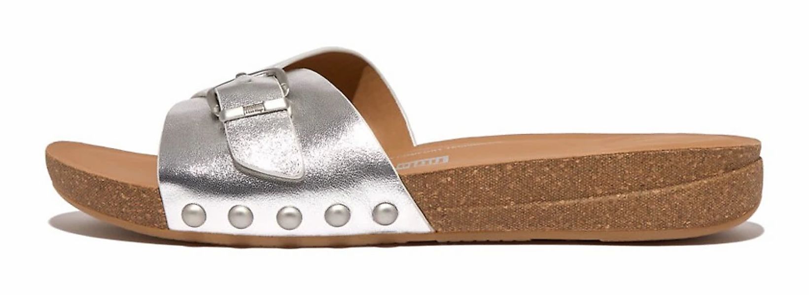 Fitflop Pantolette "IQUSHION ADJUSTABLE BUCKLE METALLIC-LEATHER SLIDES", Ke günstig online kaufen