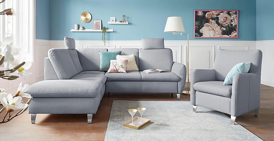 sit&more Ecksofa »Daytona L-Form«, mit Federkern, zwei Kopfstützen und wahl günstig online kaufen