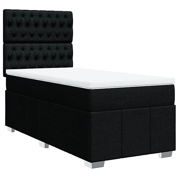vidaXL Boxspringbett mit Matratze Schwarz 80x200 cm Stoff 3291504 günstig online kaufen