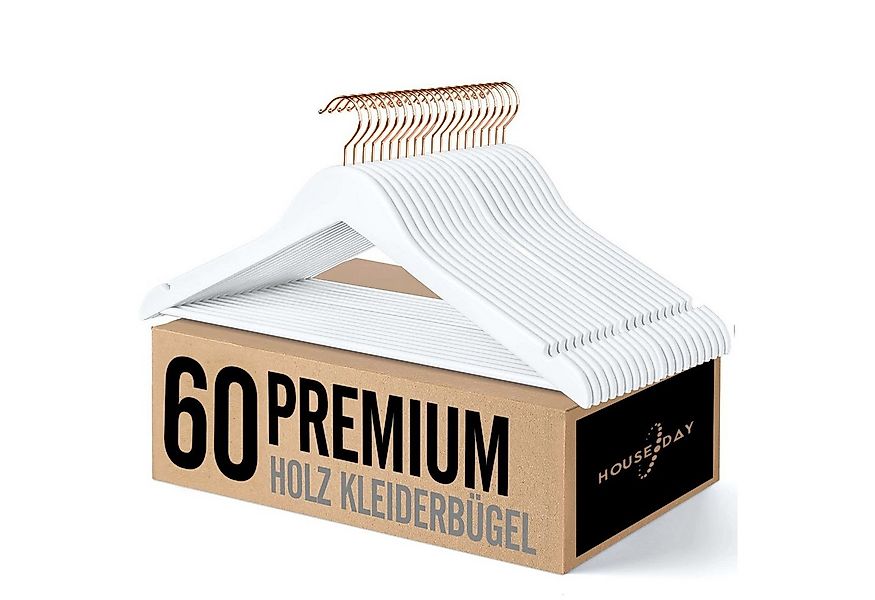House Day Kleiderbügel Holz für Anzüge, rutschfest, (60-tlg), Kleiderbügel günstig online kaufen