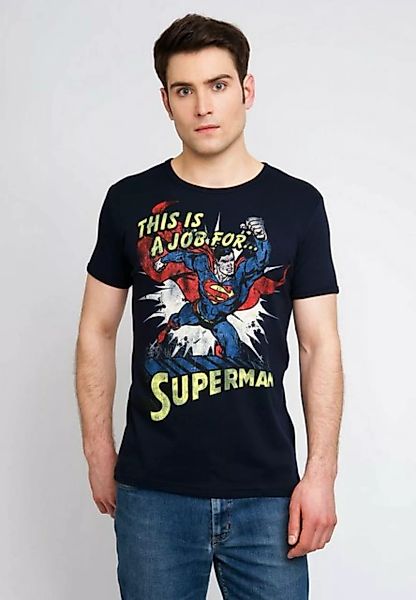 LOGOSHIRT T-Shirt Superman mit lässigem Vintage-Print günstig online kaufen