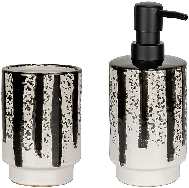 WENKO Badaccessoire-Set "Subiza" bestehend aus Seifenspender und Zahnputzbe günstig online kaufen