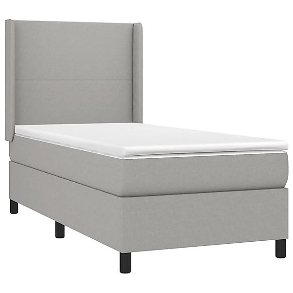 vidaXL Boxspringbett mit Matratze Hellgrau 90x190 cm Stoff 3131233 günstig online kaufen