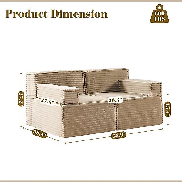 HOMYEDAMIC Big-Sofa Schwammsofa 1-4 Sitzers Ecksofa, Pure Foam Eco Sofa Kom günstig online kaufen