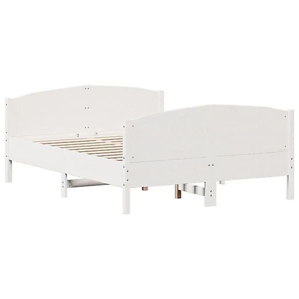 vidaXL Massivholzbett ohne Matratze Weiß 140x190 cm Kiefernholz 3216180 günstig online kaufen