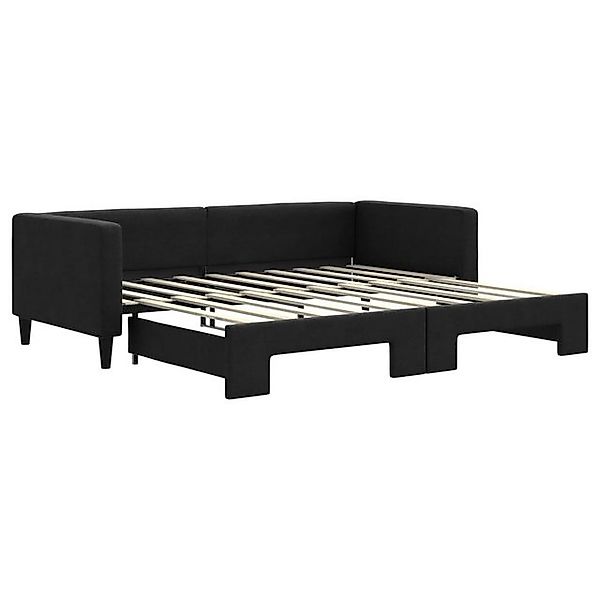 vidaXL Ausziehbett, Tagesbett Ausziehbar Schwarz 90x190 cm Stoff günstig online kaufen