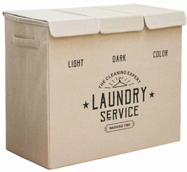 Dune Design® Wäschekorb Laundry 60x30x50cm Beige Grau beige günstig online kaufen