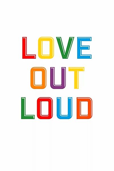 A.S. Création Leinwandbild "Love Out Loud 2 - Wandbild Weiß Bunt Keilrahmen günstig online kaufen