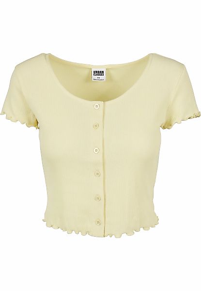 URBAN CLASSICS Kurzarmshirt "Urban Classics Damen Ladies Cropped Button Up günstig online kaufen