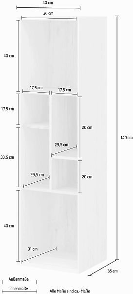 GERMANIA Wandregal "Calvi", Höhe 140 cm günstig online kaufen
