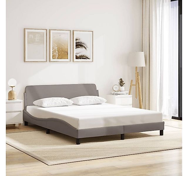 furnicato Bettgestell "Dover" Taupe 160x200 cm Stoff (1-tlg) günstig online kaufen