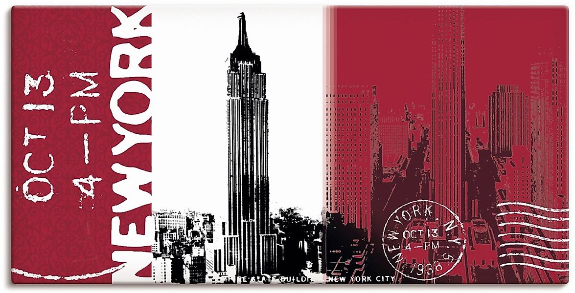 Artland Leinwandbild "New York - bordeaux", Gebäude, (1 St.), auf Keilrahme günstig online kaufen