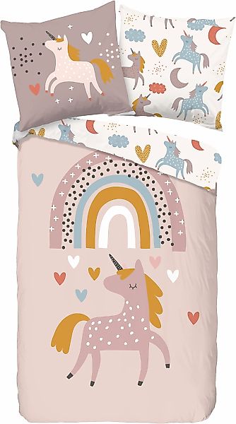 good morning Kinderbettwäsche "Unilove" 2 Stk. Baumwolle, 135x200, Reißvers günstig online kaufen