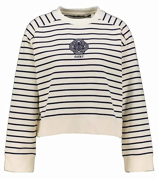 Gant T-Shirt Damen Sweatshirt STRIPED MONOGRAM C-NECK (1-tlg) günstig online kaufen