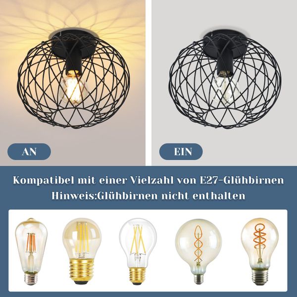 Nettlife Deckenleuchte 1 Flammig Deckenlampe Vintage günstig online kaufen