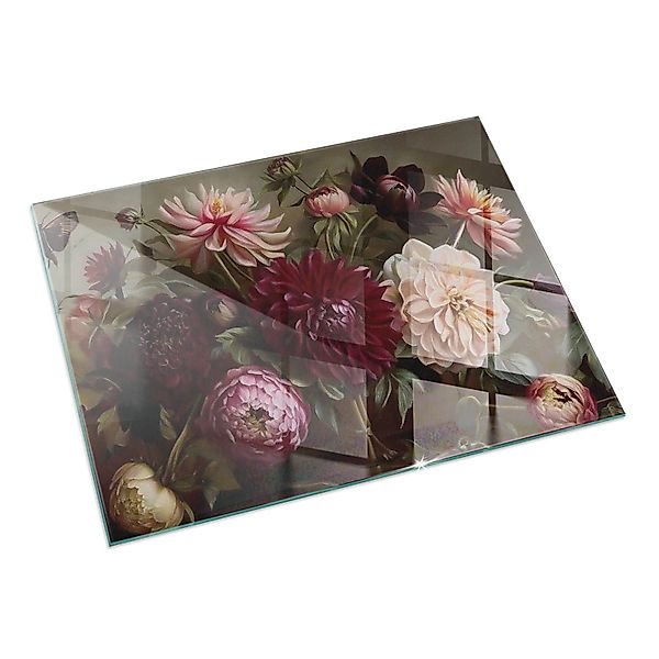 Tulup Glasplatte für Kamin Blumenstrauß im Detail Glasplatte unter Kaminöfe günstig online kaufen