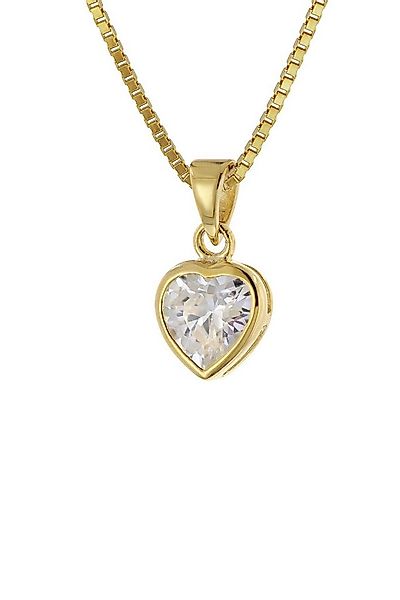 trendor Kette mit Anhänger Damen-Anhänger Gold 333 Zirkonia Herz mit vergol günstig online kaufen