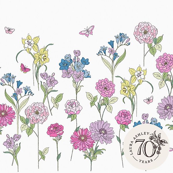Laura Ashley Fototapete Gilly 300 cm x 280 cm Rosa günstig online kaufen