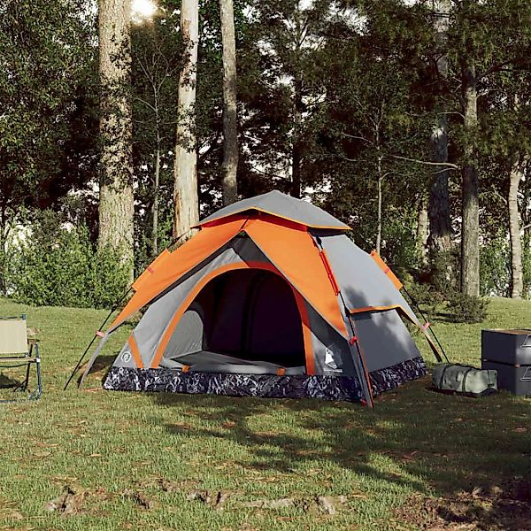 vidaXL Kuppelzelt Kuppel-Campingzelt 3 Personen Grau günstig online kaufen