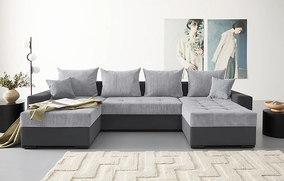 COLLECTION AB Wohnlandschaft "Josy XL U-Form, B: 313 cm in Cord, Cord-Mix" günstig online kaufen