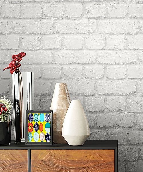 Newroom Papiertapete, Steintapete, Tapete, Weiß, Steinoptik, günstig online kaufen
