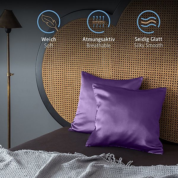 Komfortec Kissenbezug Mikrofaser Satin Kopfkissenbezug für günstig online kaufen