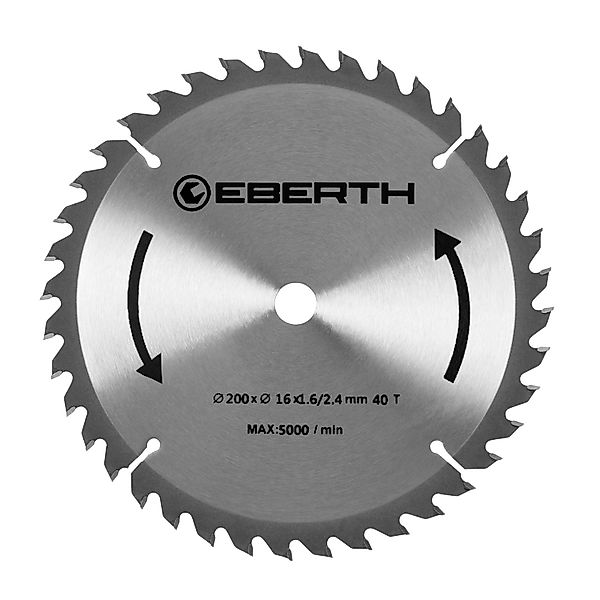 EBERTH Kreissägeblatt 200mm Durchmesser 16mm Bohrung 2,4mm Schnittbreite günstig online kaufen