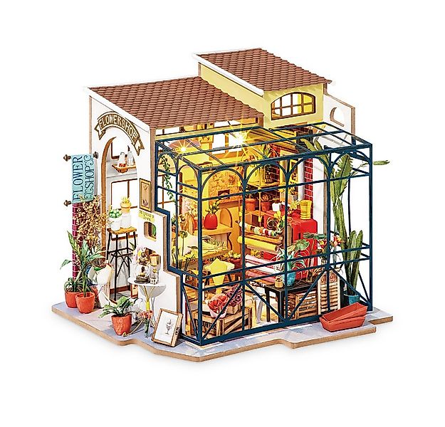 HR Direktverkauf GmbH 3D-Puzzle 3D-Holzpuzzle Emilys Blumenladen mit LED-Be günstig online kaufen