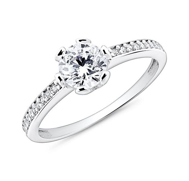 JEWLIX Goldring Verlobungsring von JEWLIX aus 9K Weißgold mit Zirkonia günstig online kaufen