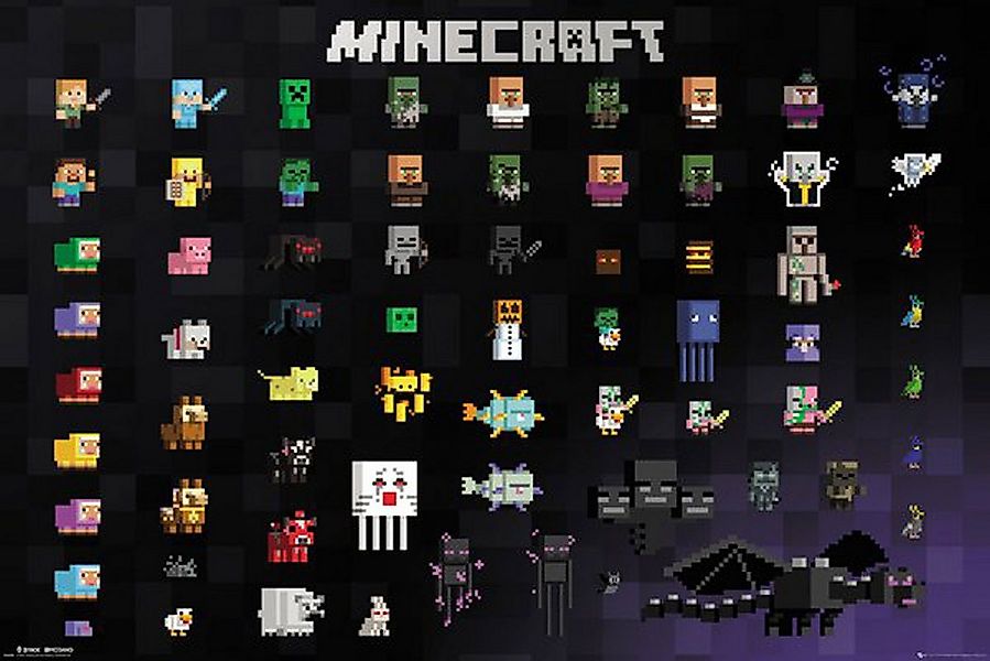 Poster Minecraft - Poster - Pixel Sprites günstig online kaufen