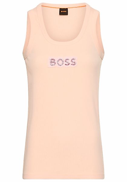 BOSS ORANGE T-Shirt "Ematite Stonebadg Premium Damenmode", mit glitzerndem günstig online kaufen