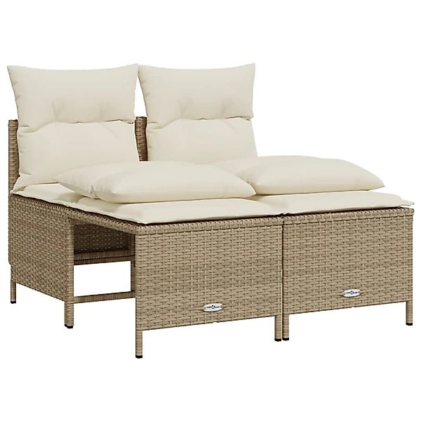vidaXL 4-Tlg Garten-Sofagarnitur mit Kissen Beige Poly Rattan 368375 günstig online kaufen