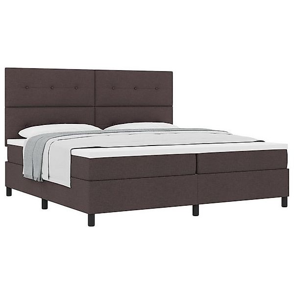 vidaXL Bett Boxspringbett mit Matratze Dunkelbraun 200x200 cm Stoff (1-tlg) günstig online kaufen