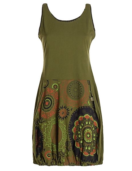 Vishes Ballonkleid Damen mittellanges Kleid Baumwolle günstig online kaufen