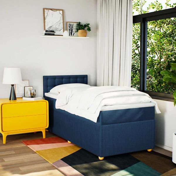 vidaXL Bett Boxspringbett mit Matratze Blau günstig online kaufen