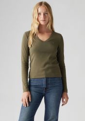 Levis Langarmshirt "ESSENTIAL HM LS VNECK" mit Logo Stickerei günstig online kaufen