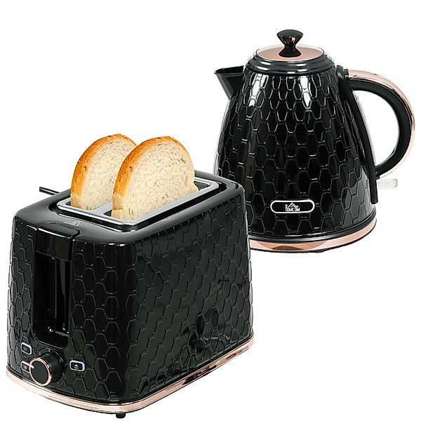 HOMCOM Wasserkocher Toaster Set 2200 W 1,7L Wasserkocher, 2 Scheiben Toaste günstig online kaufen