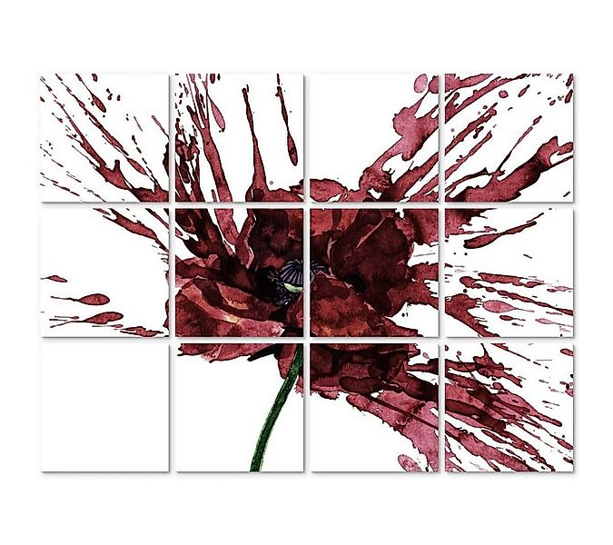 K&L Wall Art Fliesenaufkleber selbstklebend Wandschutz Sticker Set Mohnblum günstig online kaufen